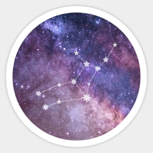 Virgo Sign in the Dark Pink Starry Night Sky Sticker